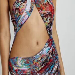 Kim shui mesh paisley wrap dress